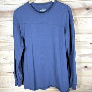 Outdoor Life Super Soft Long Sleeved Crewneck T-Shirt, Blue, Size XL